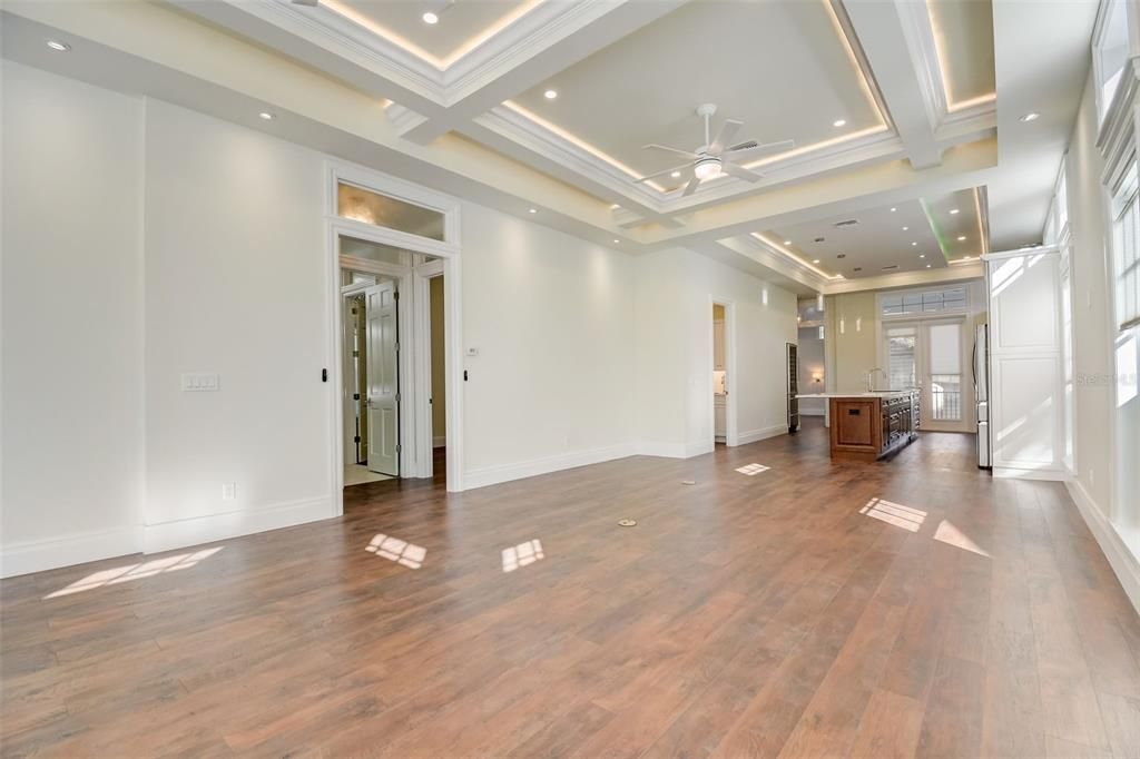 View from Living Room to hallway leading to Hall/Guest Bath located between 2nd & 3rd Bedrooms!