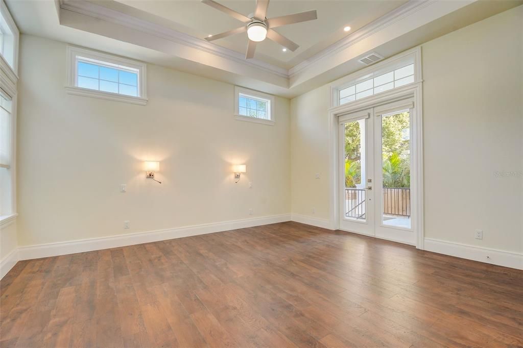 Master Bedroom has French Doors opening to Back Patio.