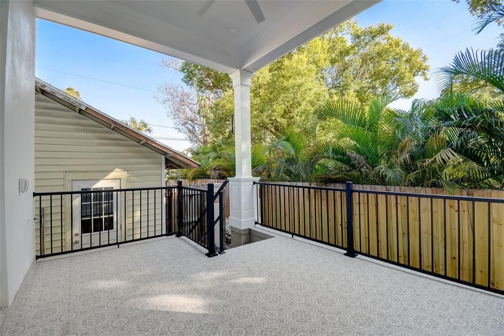 Spacious, Tiled Back Deck. Garage to be painted white.