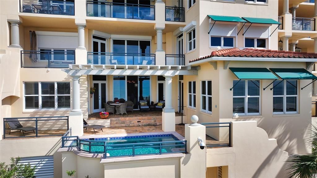 Private pool on patio