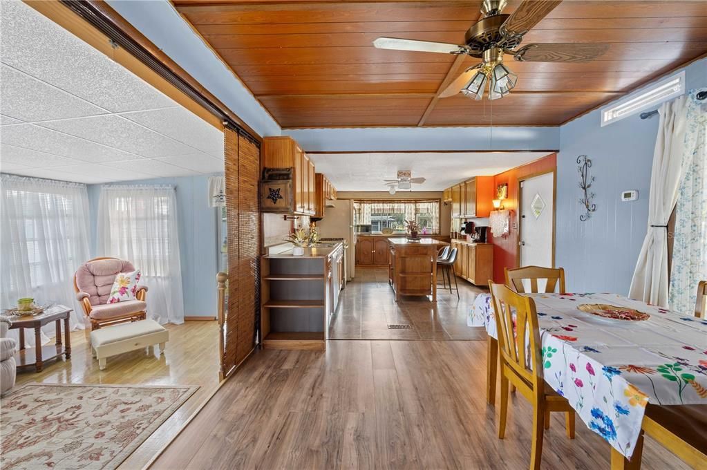 Dining area is open with kitchen and living room.