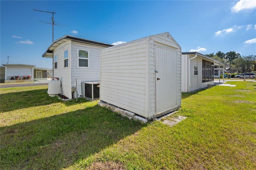 Storage shed.