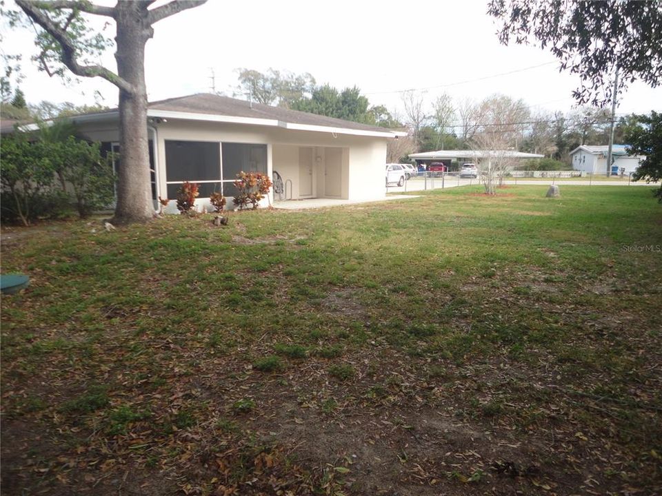 Large fenced rear yard