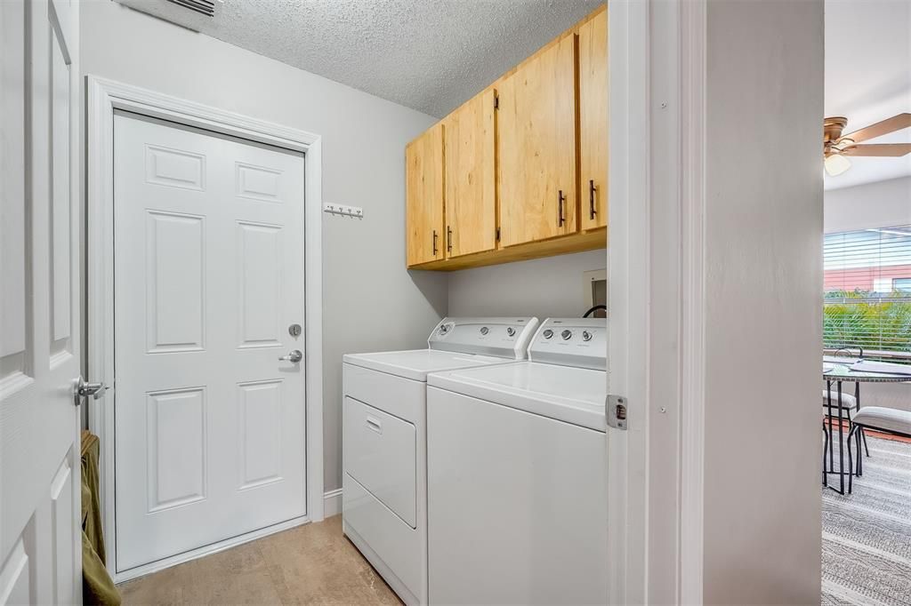 Laundry room 7 X 5 New Flooring built in cabinets. Washer and Dryer do not convey. They do not stay with the home