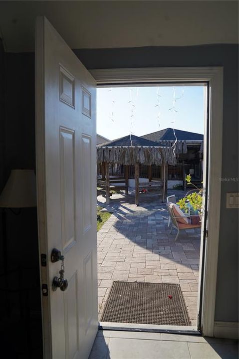 Looking from inside the Casita towards  the outdoor kitchen