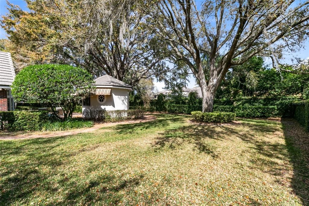 Lovely, large backyard.