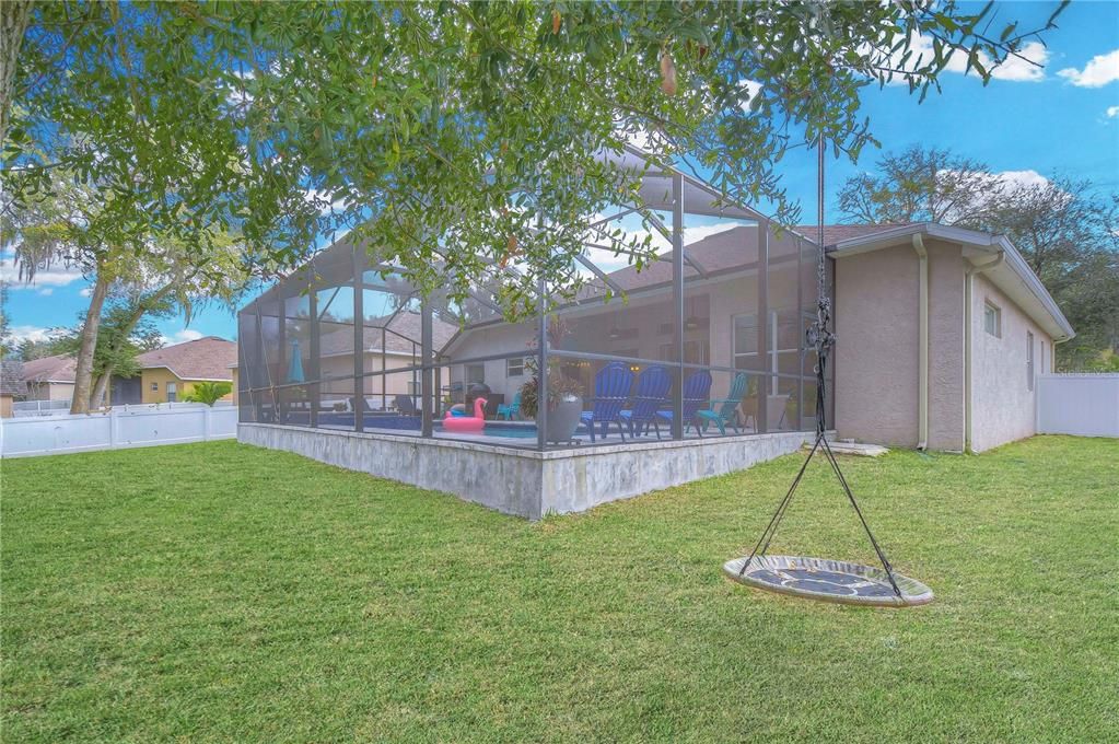 Large fenced yard provides a secure space for kids and pets!
