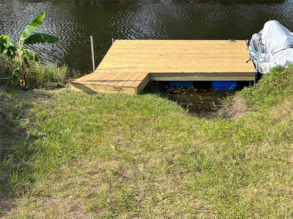 Private floating dock in place, shows where you can build permanent