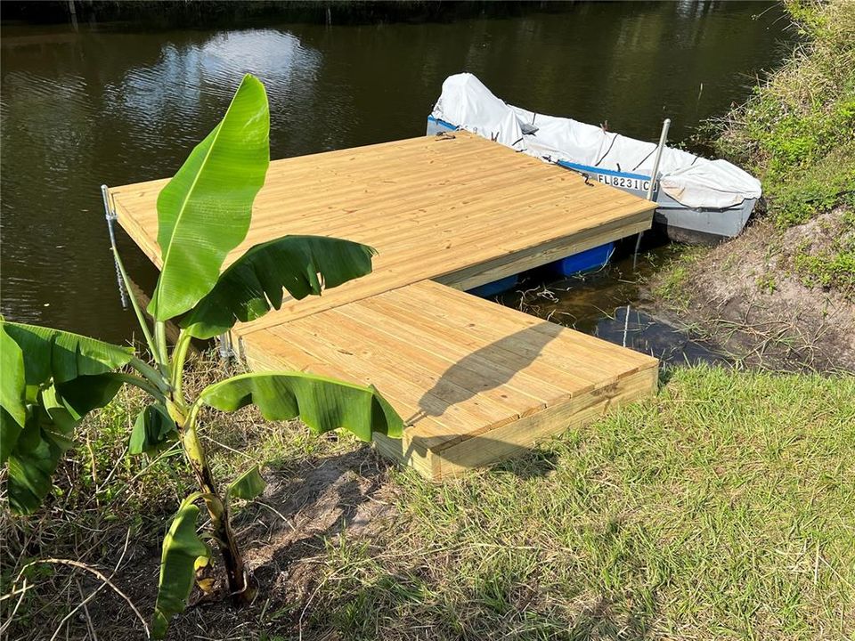 Private floating dock in place, shows where you can build permanent