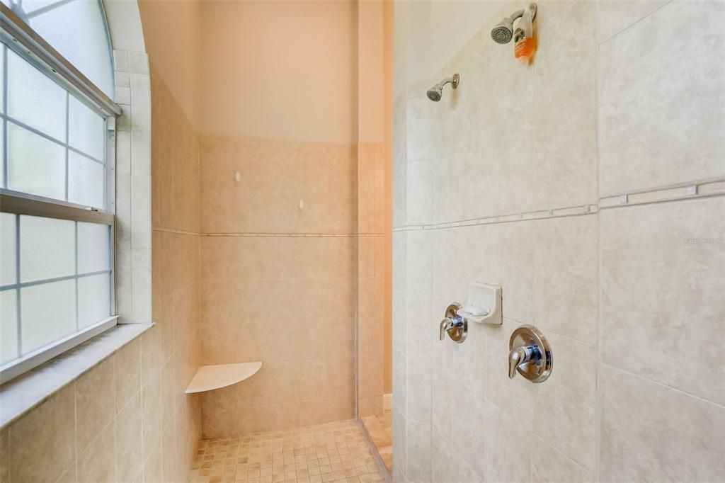 Primary bath double entry shower