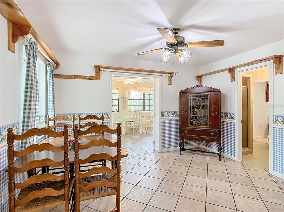 Dinette area looking towards the family room at the back of the home.