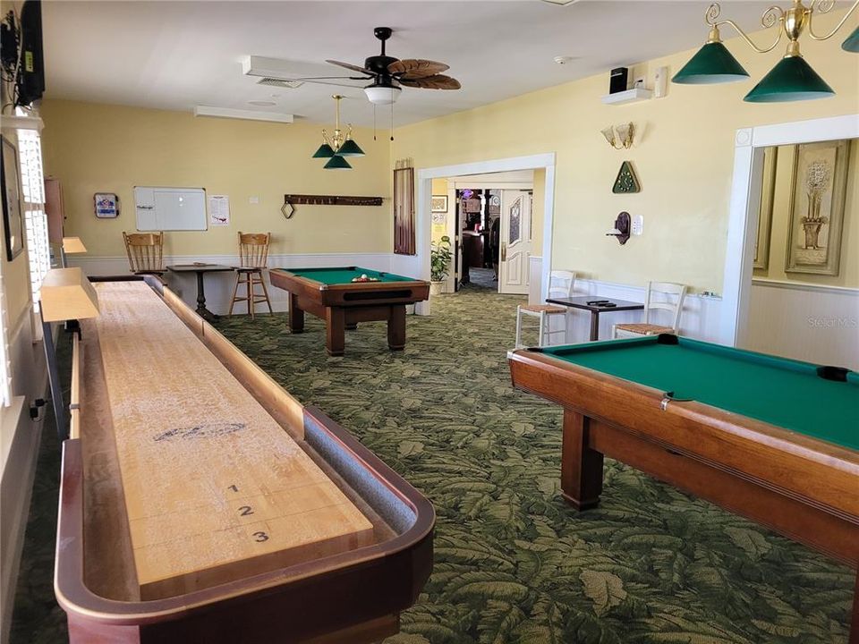 Shuffleboard and pool tables