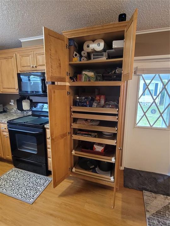 Pantry has slide out shelves!