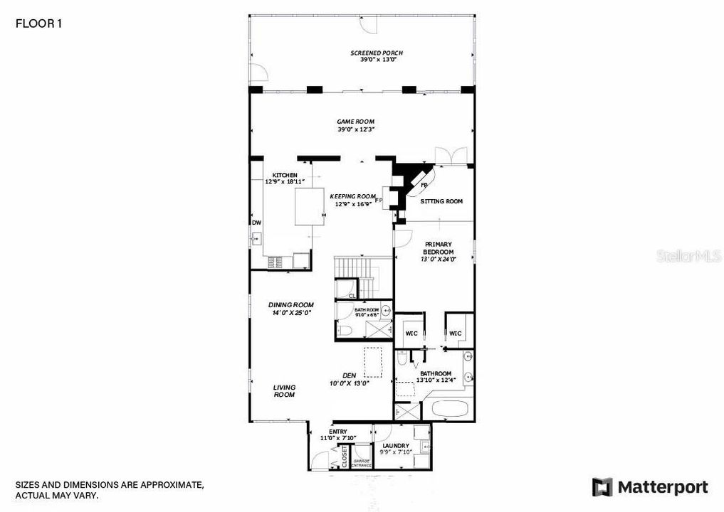 Main level floor plan