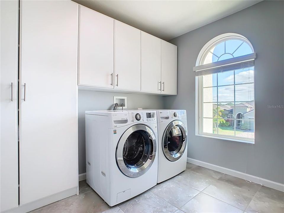 2nd Floor Laundry with Custom Cabinetry