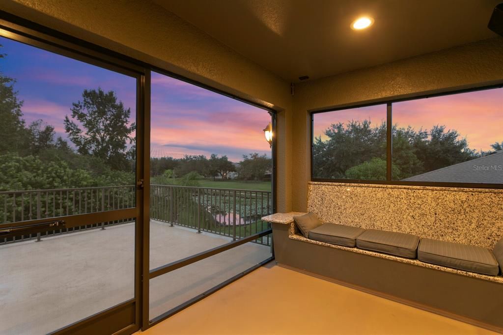 balcony and Sundeck at sunset off the Primary suite