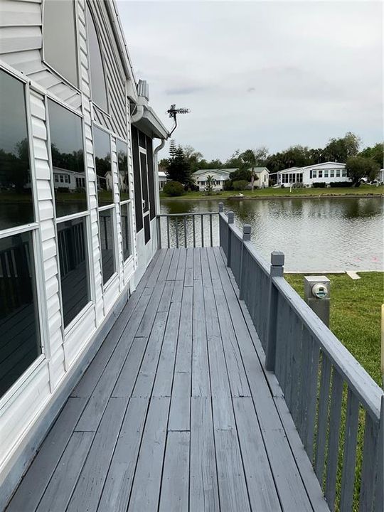 Wrap around deck off dining room. Overlooking the pond