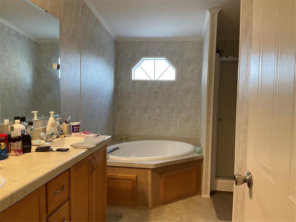 Double sink in master bathroom