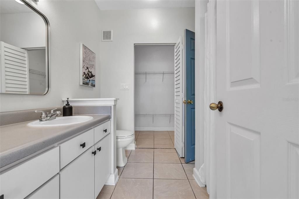 Large Walk In Closet connect to Bathroom