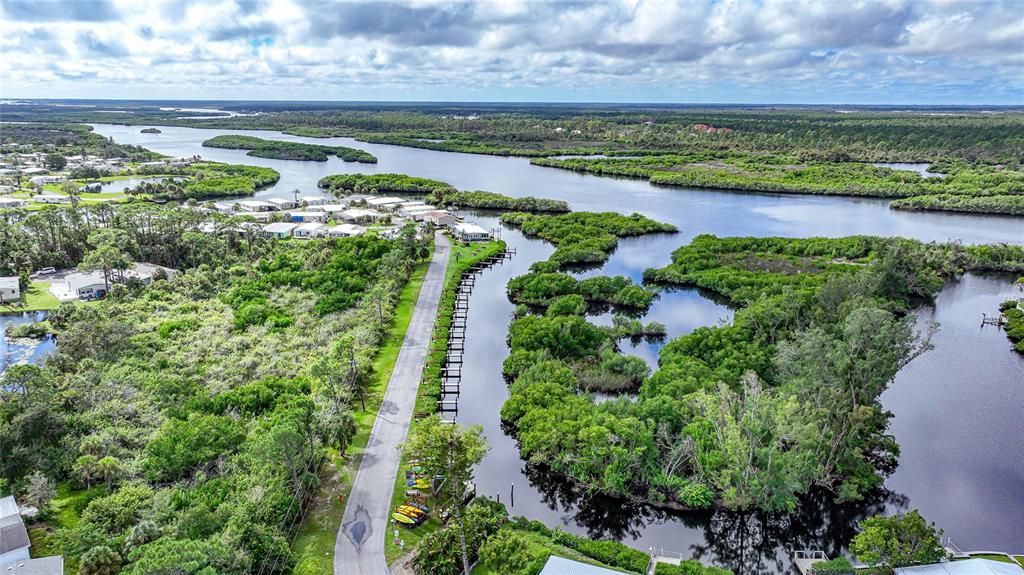 Marina slips offf the Myakka river