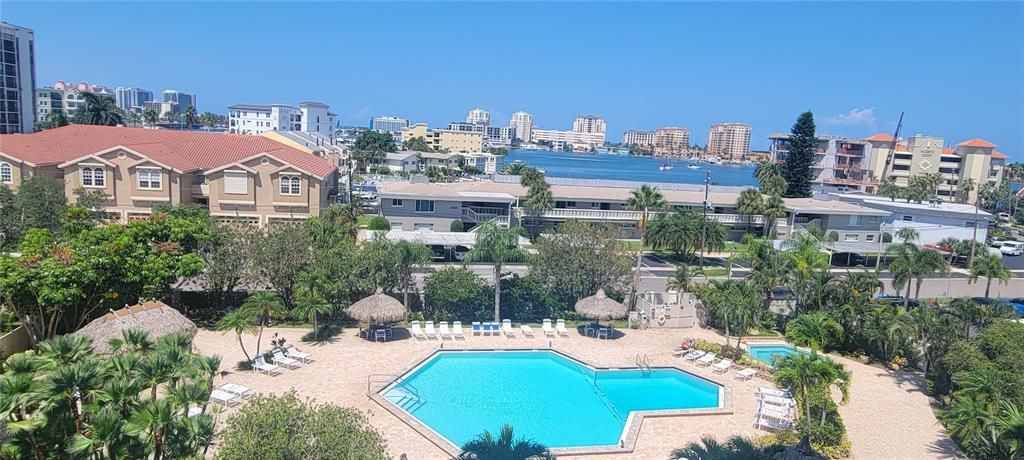 AERIAL VIEW OF POOL AREA