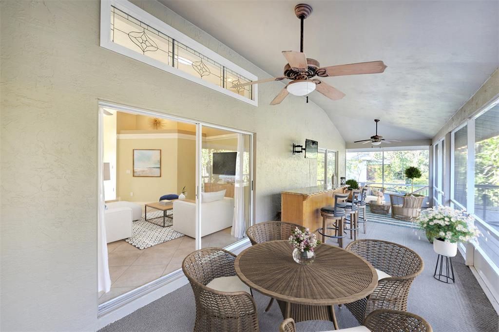 Transom Windows above sliding Glass Doors Furniture Virtually Staged