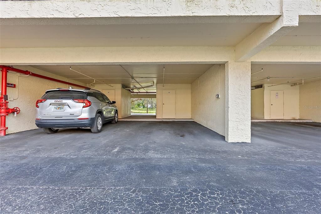 Parking Space with Storage Room Under the Building