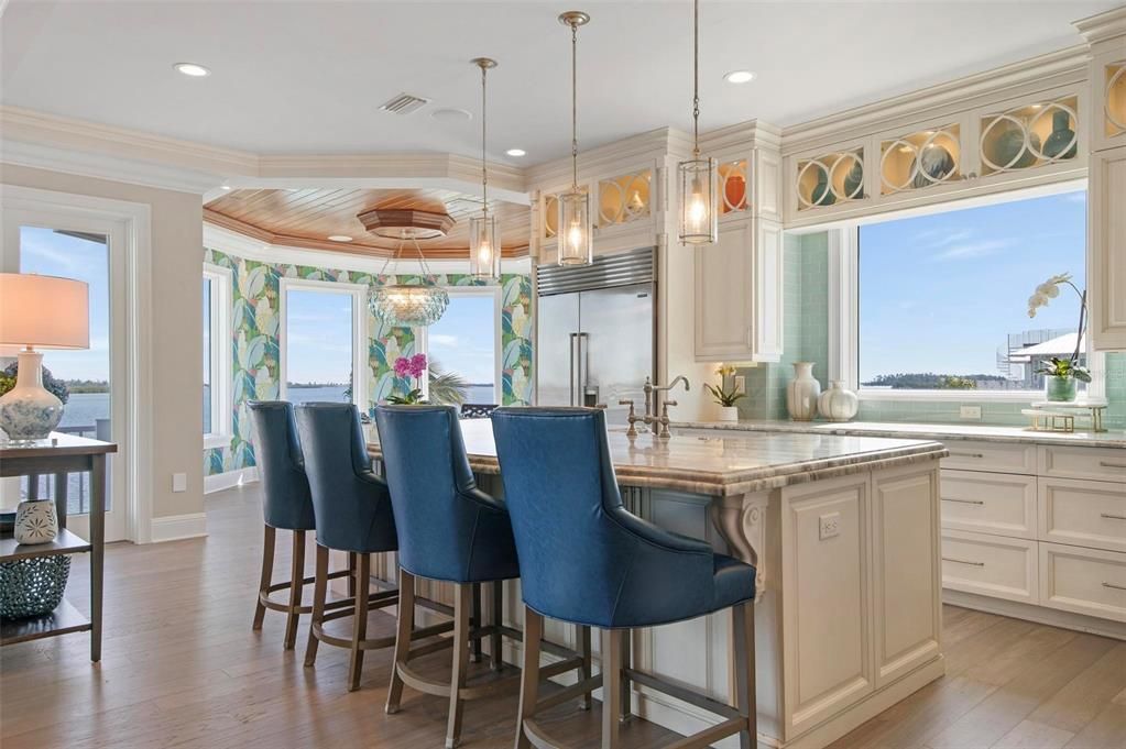 Main kitchen and dining with views overlooking the intercoastal waters