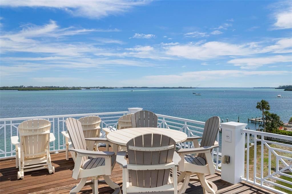 Rooftop Terrace with 360 degree views from beach to bay!