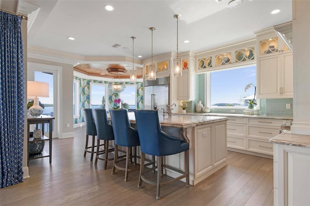 Main kitchen and dining with views overlooking the intercoastal waters