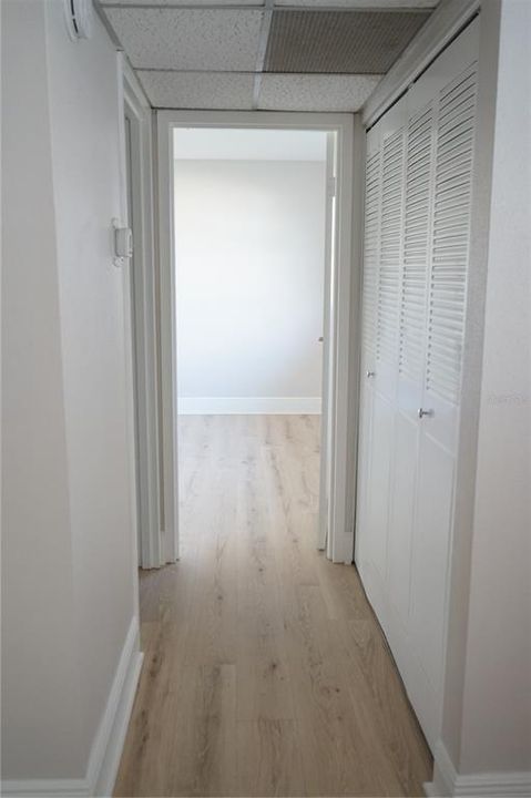 hall with closet for storage