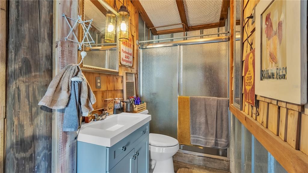 In-law full bathroom with glass door shower