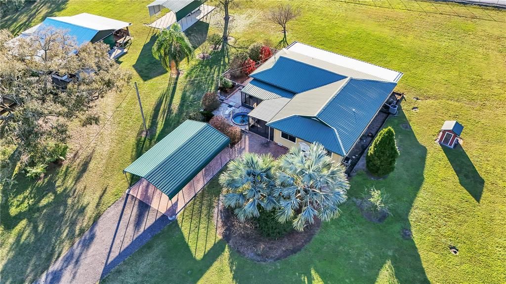 Main home with double carport