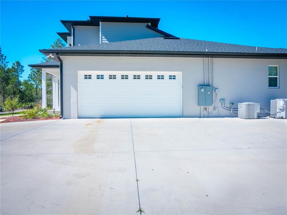 2 car garage with extended driveway