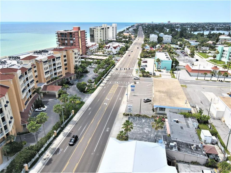 Across the street from Gulf Blvd and the Beach