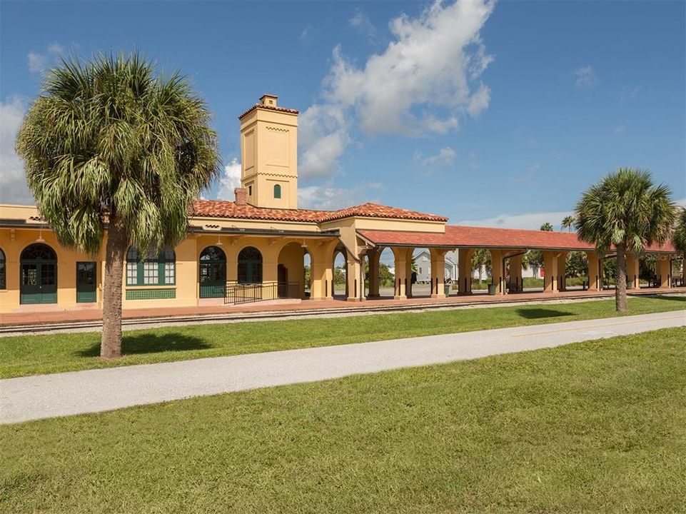 The Historic Train Depot. The train depot is beautifully restored. It rests on the Intracoastal waterway and is one of the stops along the Legacy Trail.