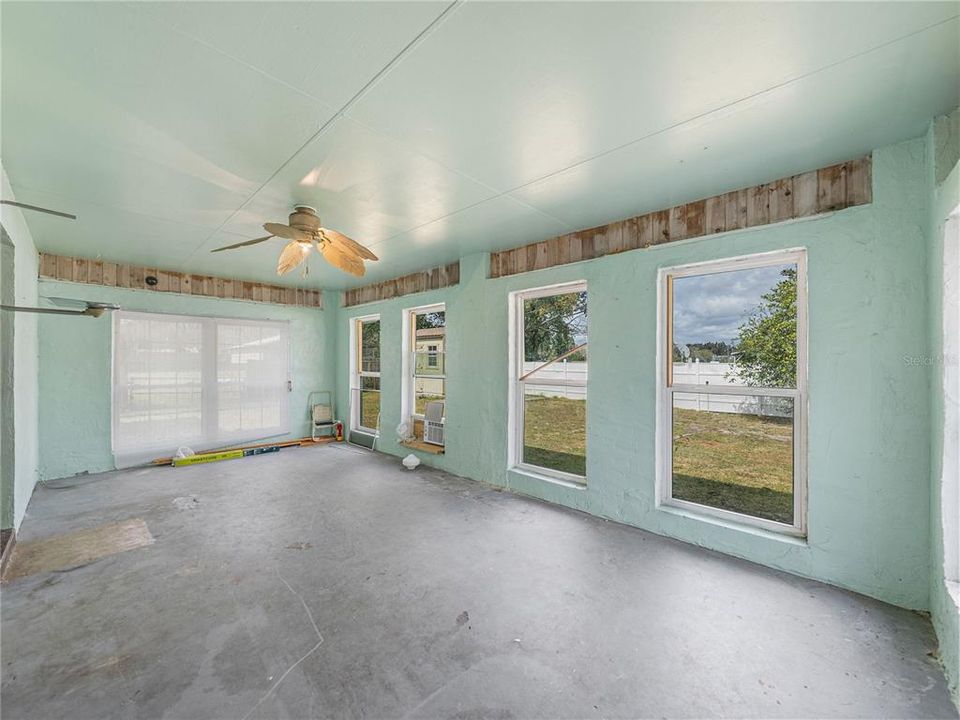 Lots of windows looking out at the rear yard.