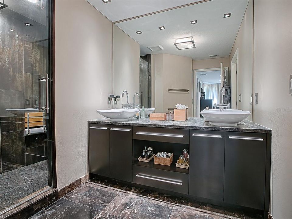 Remodeled en-suite bathroom with spa like features.