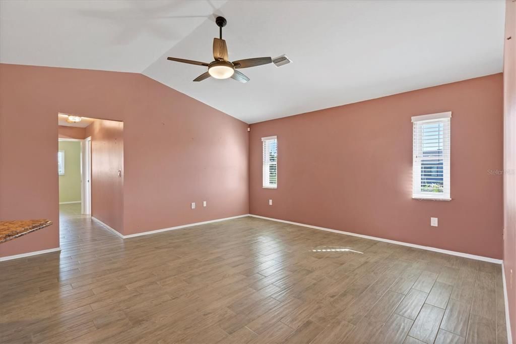 FAMILY ROOM AND HALLWAY TO GUEST ROOMS