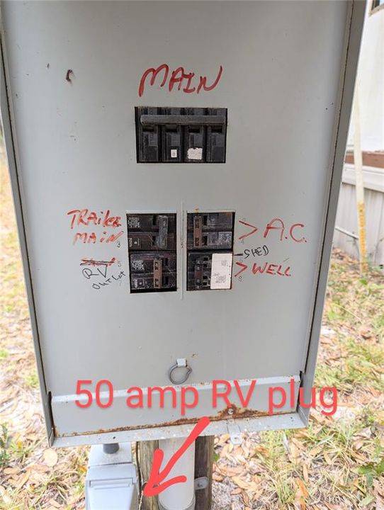 Main breaker w/ 50amp RV service