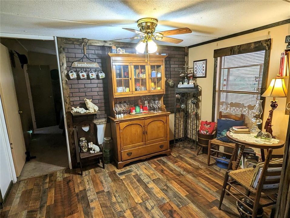 Dining room currently used as a coffee bar