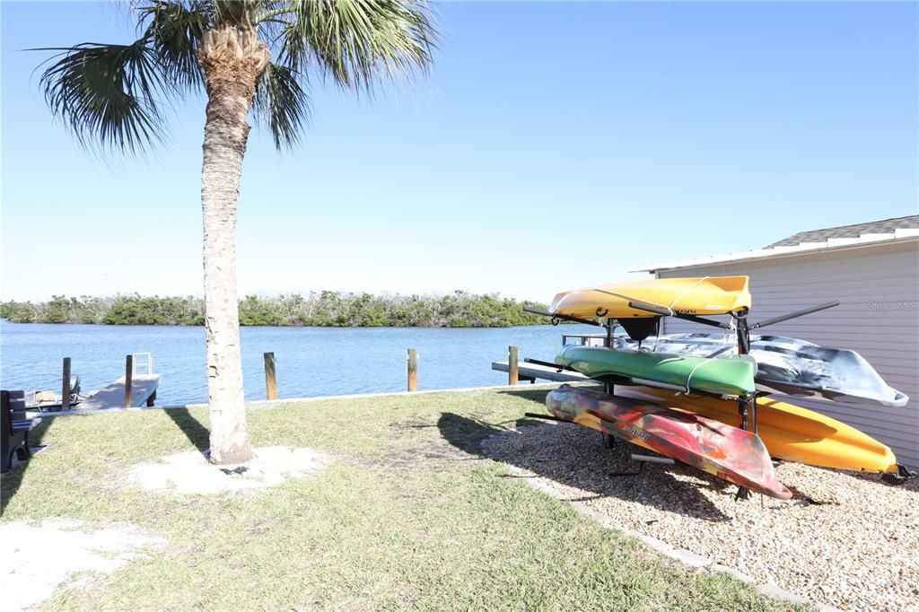 Kayak storage on Lemon Bay