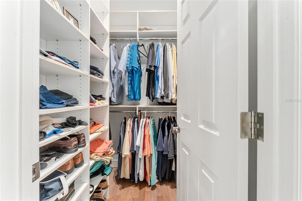 His & Hers Closets with Custom Organizers