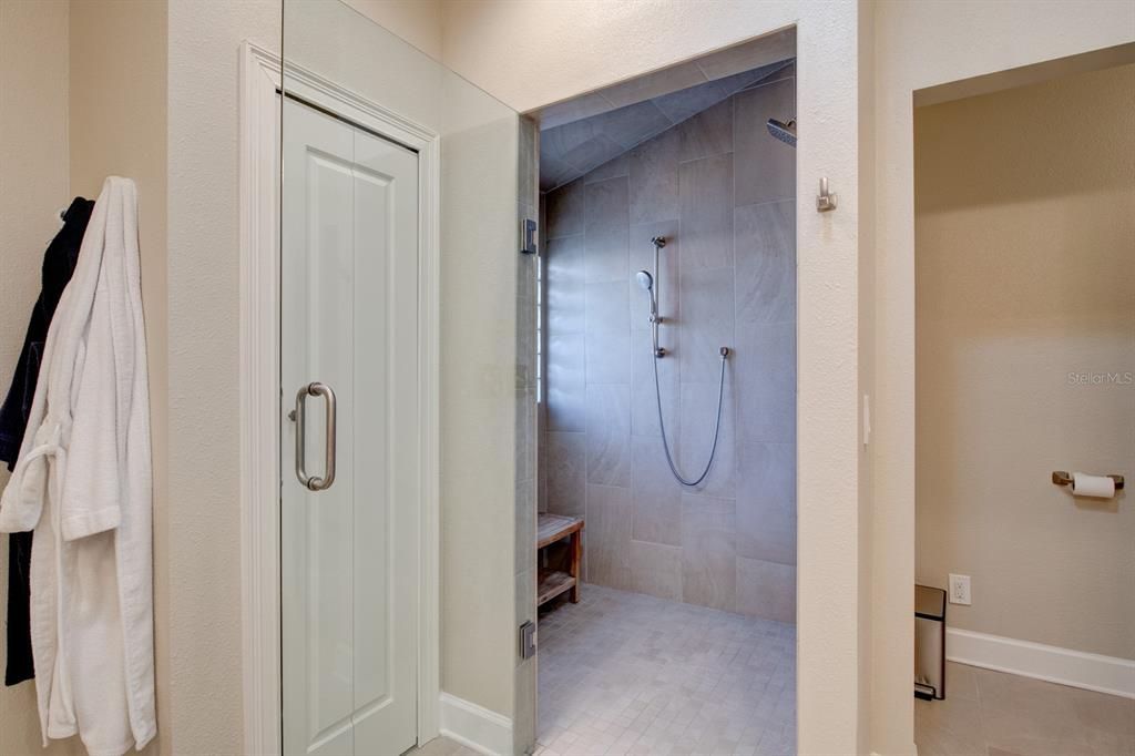 Steam Shower with separate water heater and curbless entry