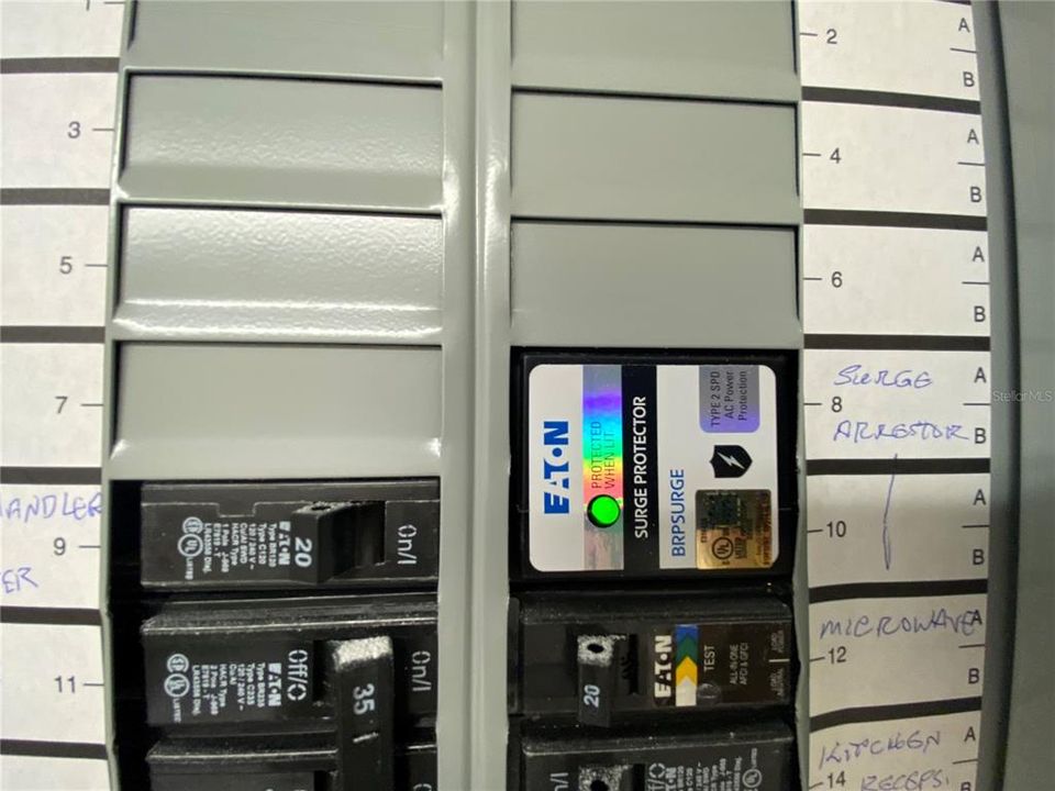 Updated Electrical panel with surge protector