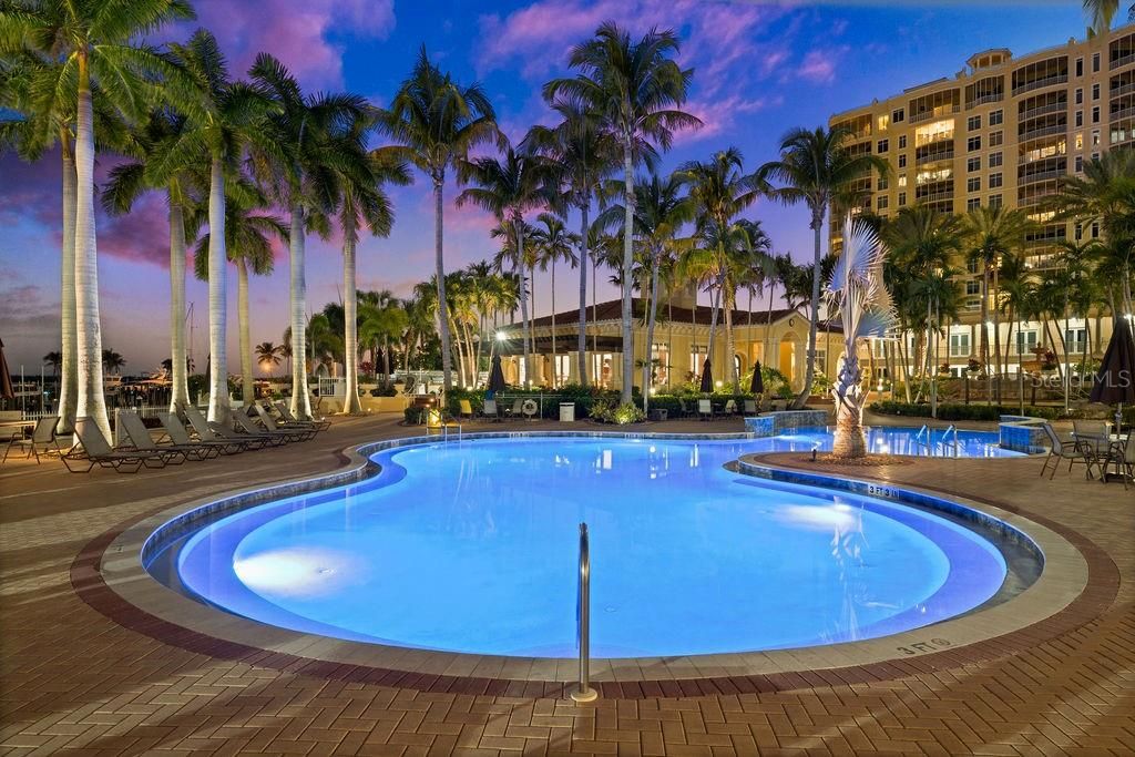 Poolside in the evening