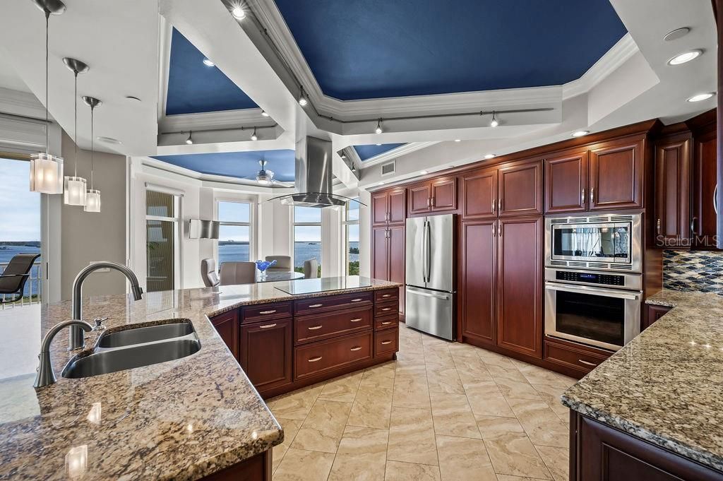 Gourmet Kitchen with Granite Counters, Thermador& Bosch Appliances. Induction Cooktop