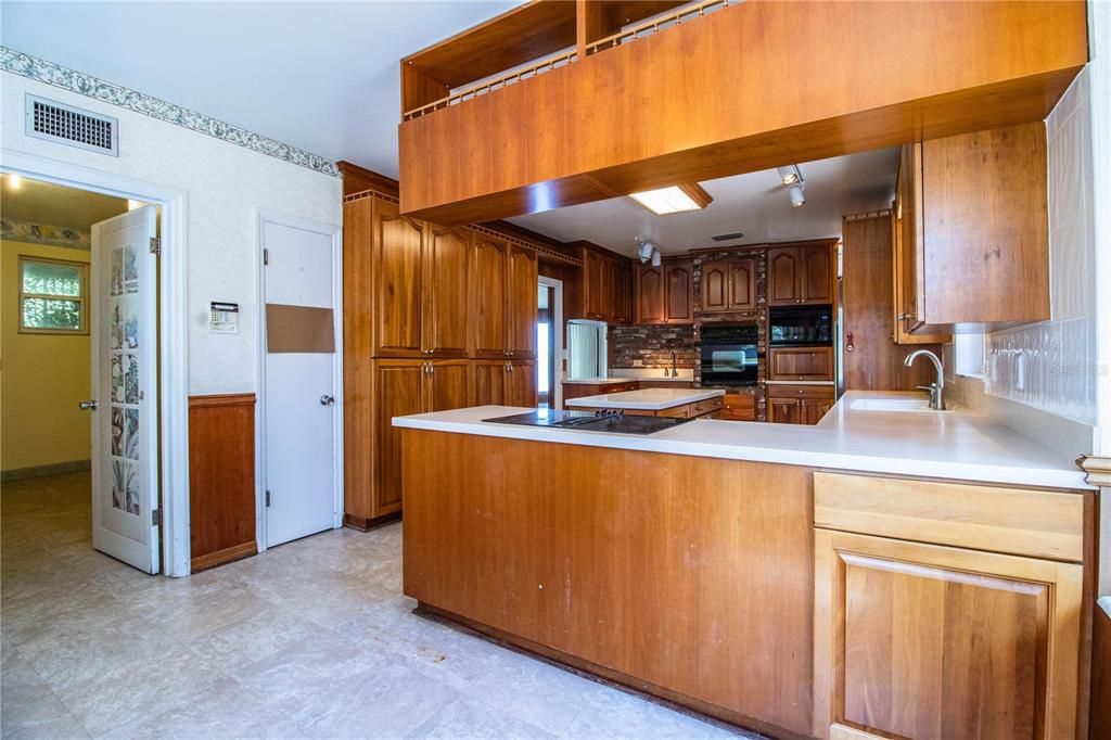 Kitchen with hardwood cabinets
