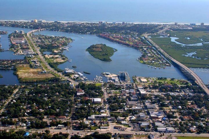Aerial of "The Loop" in New Smyrna Beach