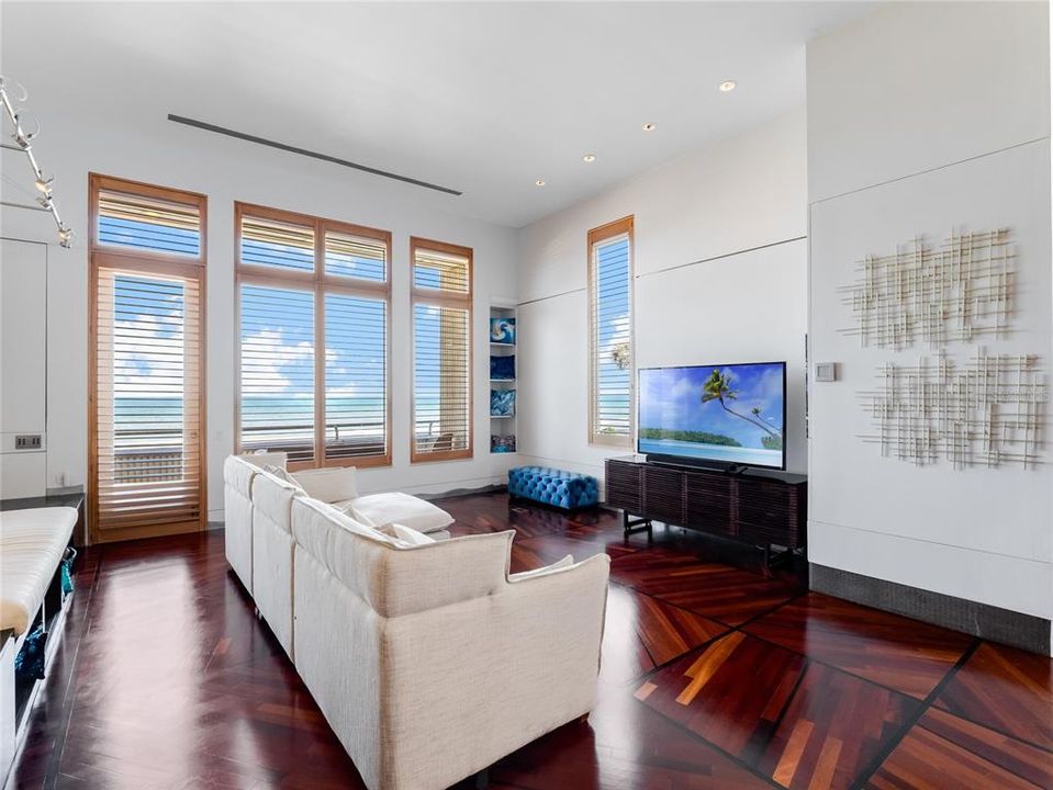 2nd story Family Room with Ocean Views and Balcony.